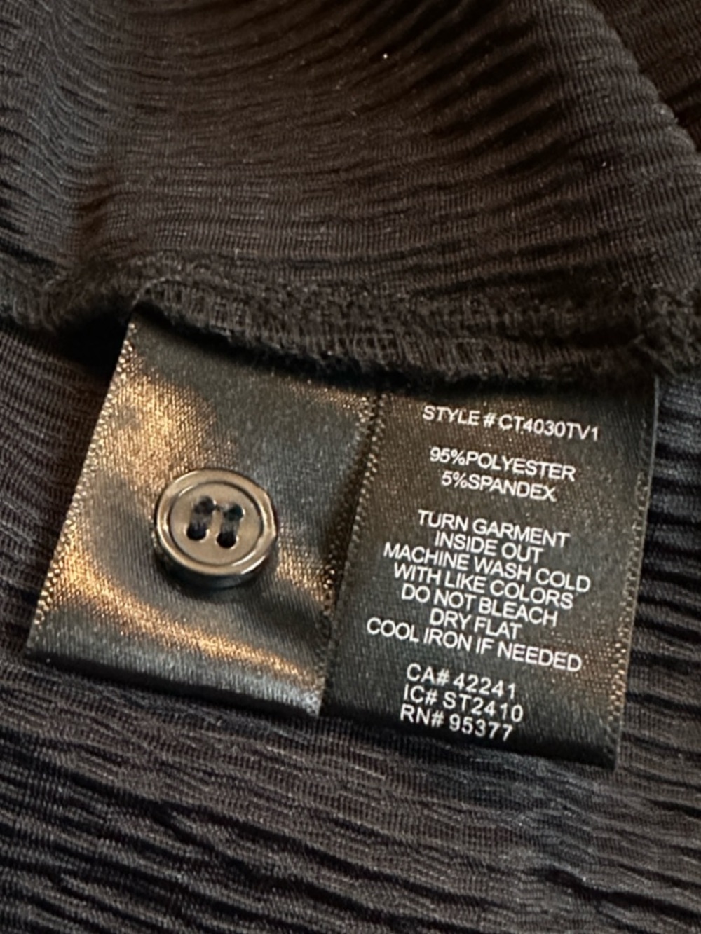 Sanctuary Black Velvet Ribbed Button Front Collared Blouse NWT Medium - Picture 7 of 8